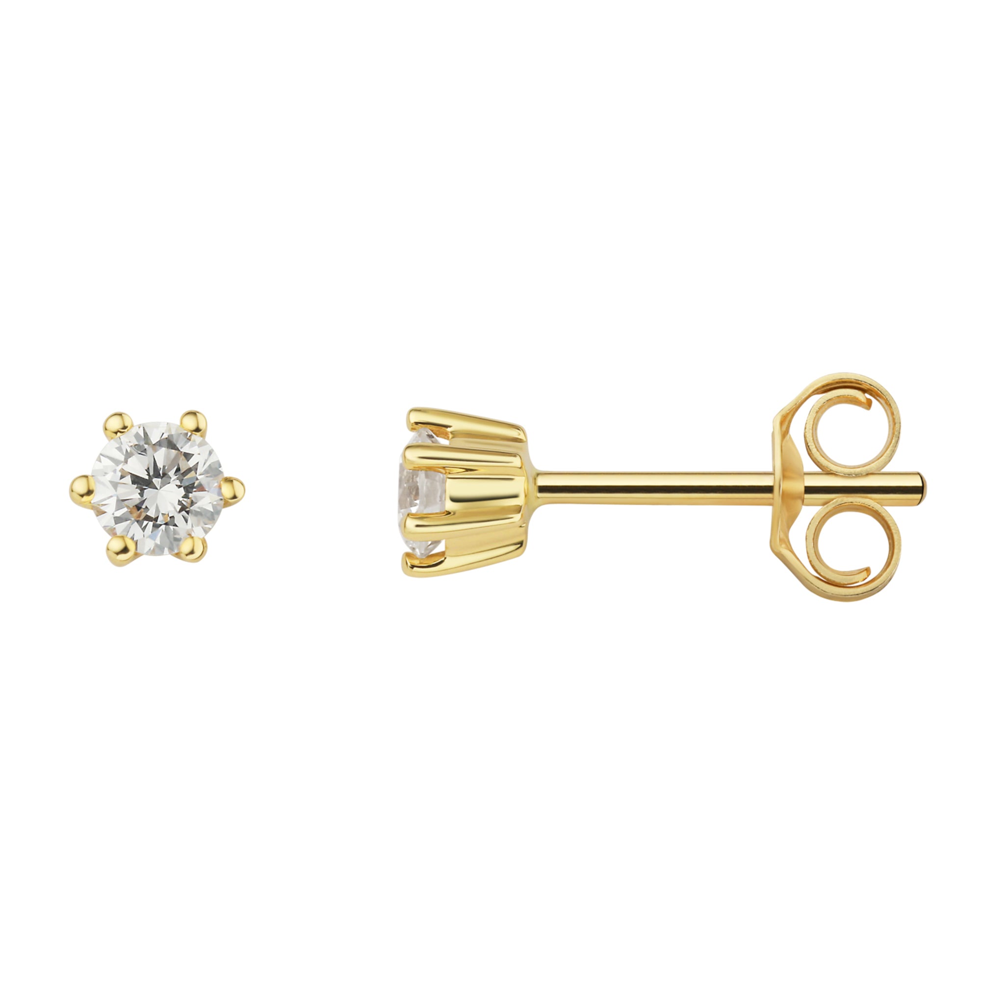 0.25 ct Diamant Brillant Ohrringe Ohrstecker aus 750er Gelbgold von ONE ELEMENT – Bild 2