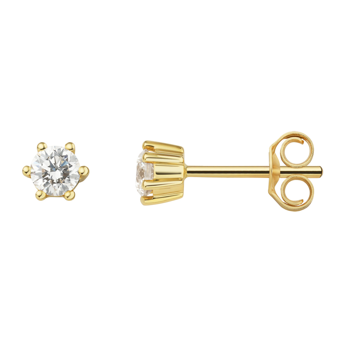 0.3 ct Diamant Brillant Ohrringe Ohrstecker aus 585er Gelbgold von ONE ELEMENT – Bild 2