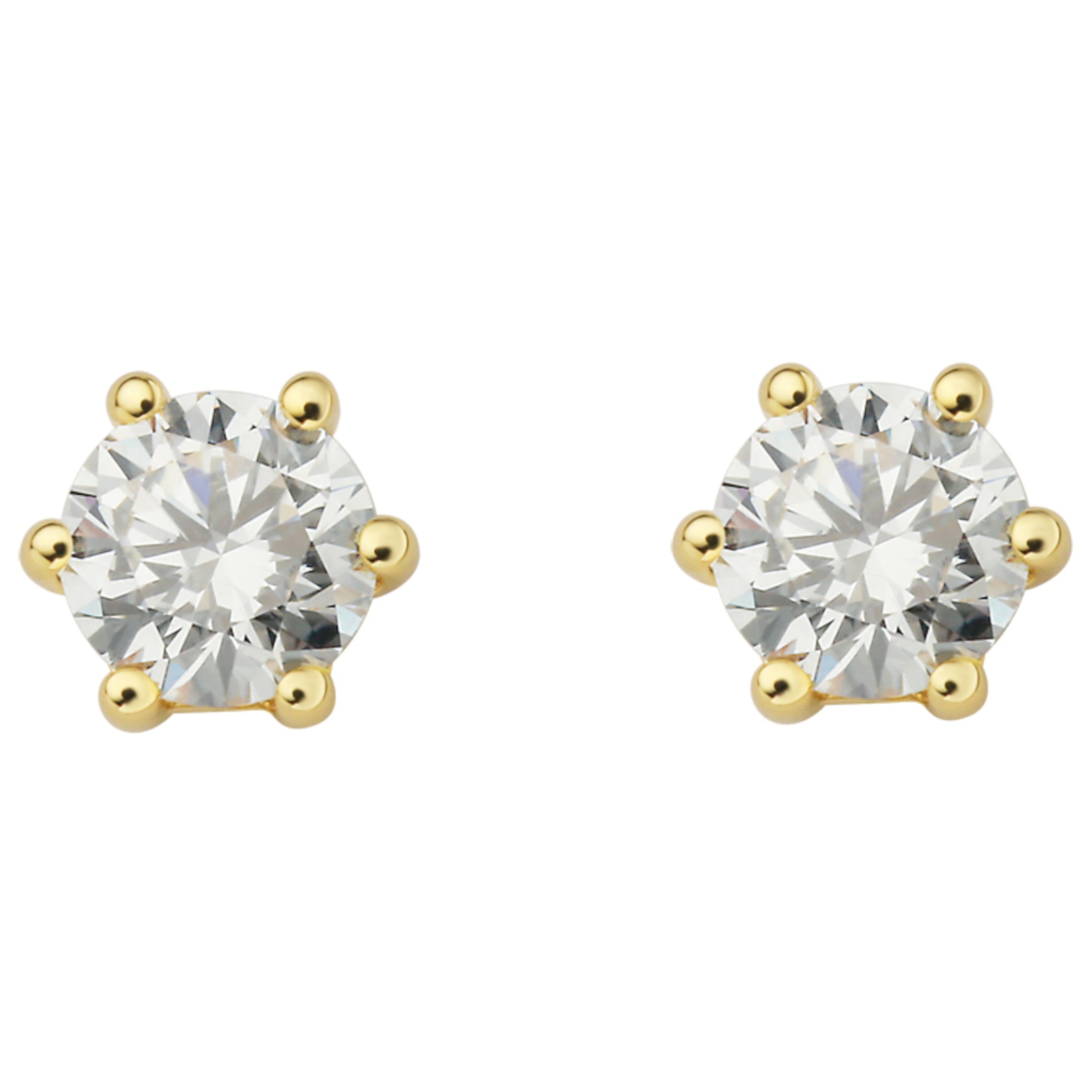 0.4 ct Diamant Brillant Ohrringe Ohrstecker aus 750er Gelbgold von ONE ELEMENT – Bild 1