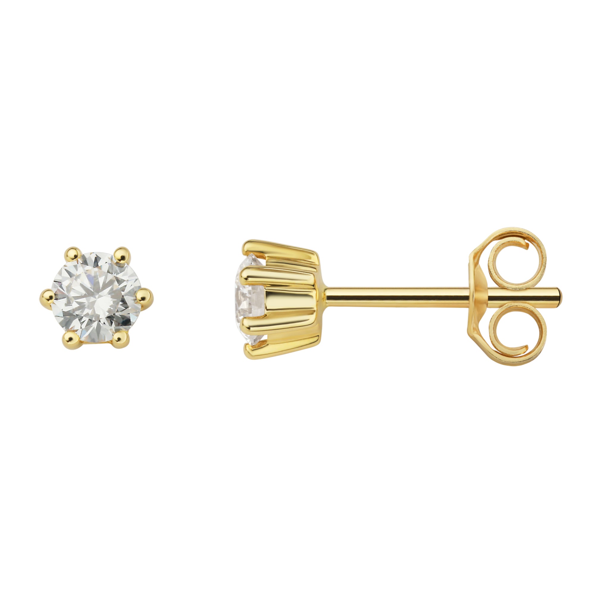 0.4 ct Diamant Brillant Ohrringe Ohrstecker aus 750er Gelbgold von ONE ELEMENT – Bild 2