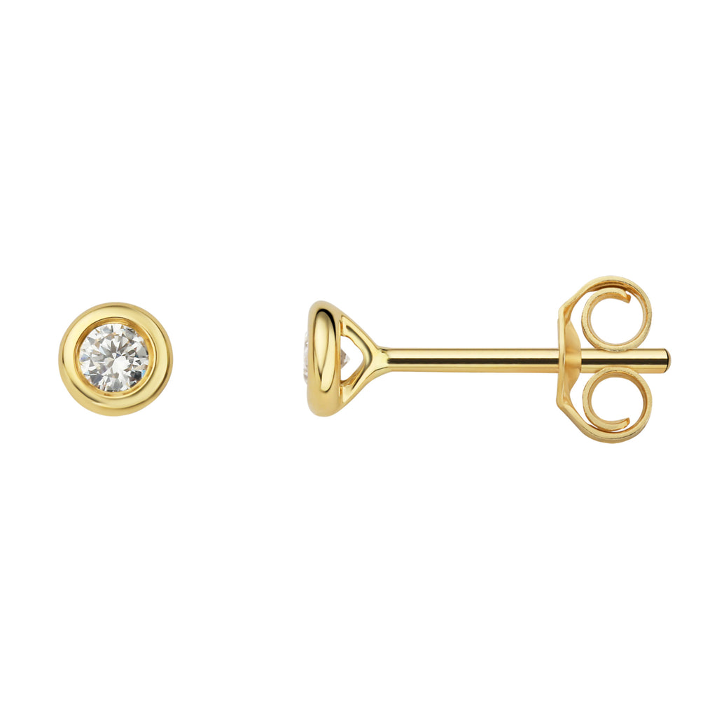 0.30 ct Diamant Brillant Zarge Ohrringe Ohrstecker aus 585er Gelbgold von ONE ELEMENT – Bild 1