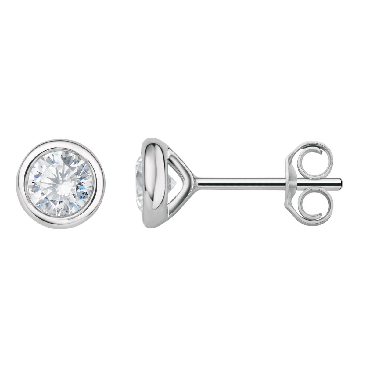 0.32 ct Diamant Brillant Zarge Ohrringe Ohrstecker aus 750er Weißgold von ONE ELEMENT – Bild 1