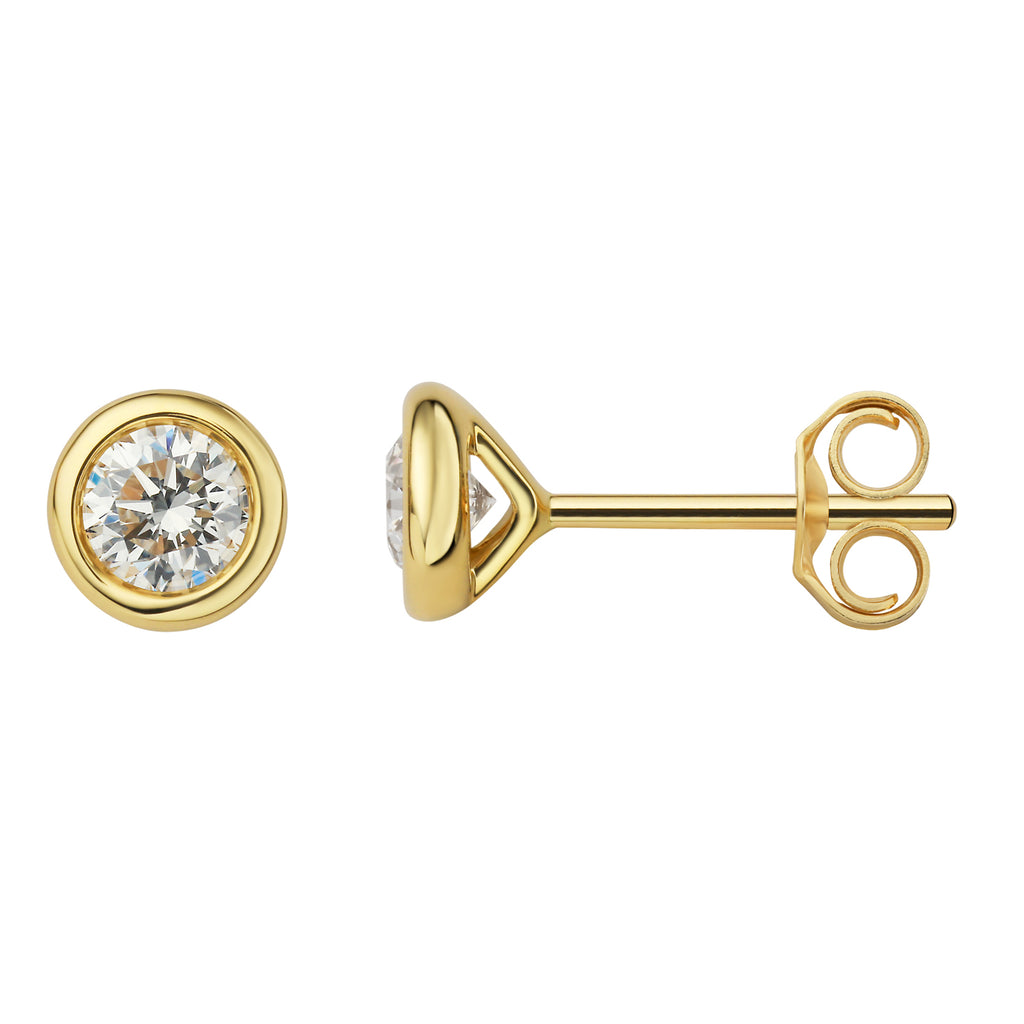 0.40 ct Diamant Brillant Zarge Ohrringe Ohrstecker aus 585er Gelbgold von ONE ELEMENT – Bild 1