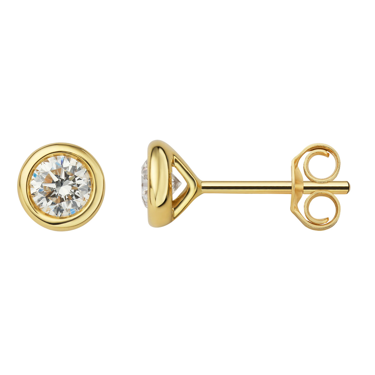0.40 ct Diamant Brillant Zarge Ohrringe Ohrstecker aus 585er Gelbgold von ONE ELEMENT – Bild 1