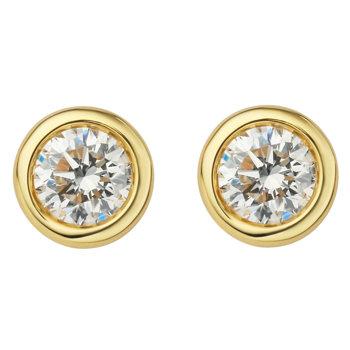 0.40 ct Diamant Brillant Zarge Ohrringe Ohrstecker aus 585er Gelbgold von ONE ELEMENT – Bild 2