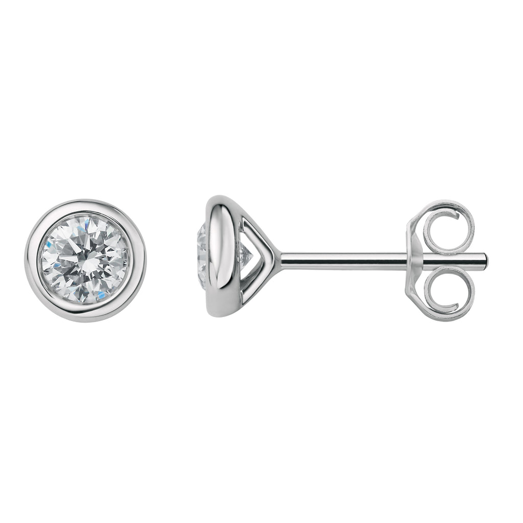0.42 ct Diamant Brillant Zarge Ohrringe Ohrstecker aus 585er Weißgold von ONE ELEMENT – Bild 1