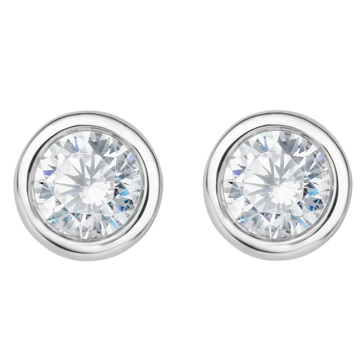 0.12 ct Diamant Brillant Zarge Ohrringe Ohrstecker aus 750er Weißgold von ONE ELEMENT – Bild 2