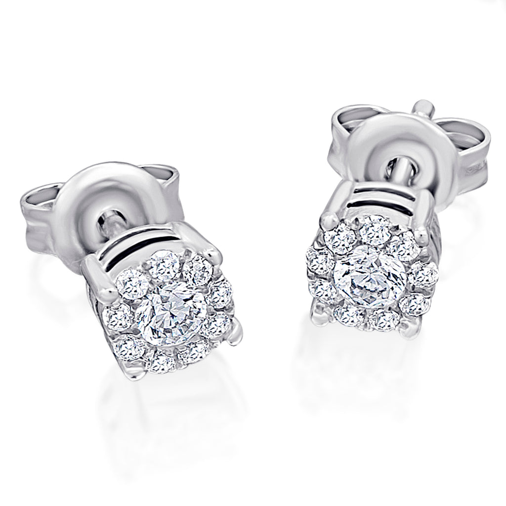 0,32 ct Diamant Brillant Invisible Ohrringe Ohrstecker aus 585er Weißgold von ONE ELEMENT – Bild 1