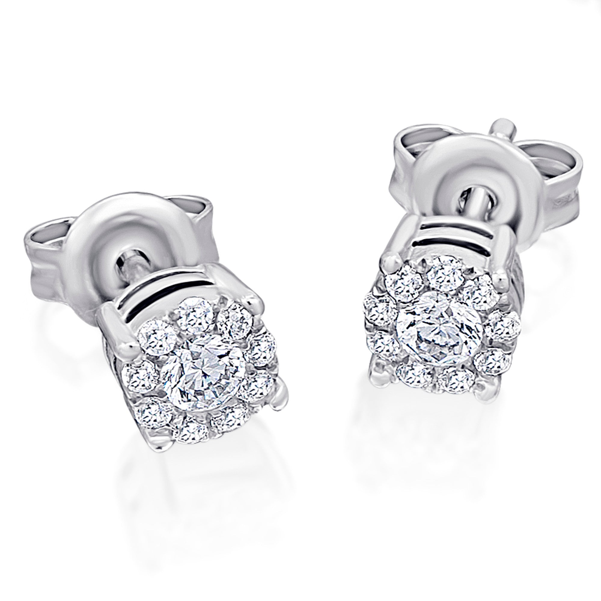 0,32 ct Diamant Brillant Invisible Ohrringe Ohrstecker aus 585er Weißgold von ONE ELEMENT – Bild 1