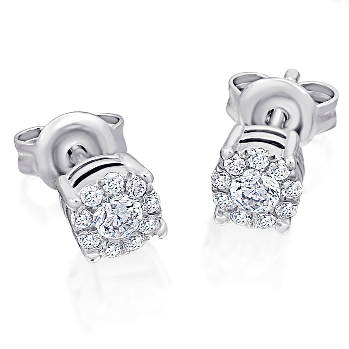 0,16 ct Diamant Brillant Invisible Ohrringe Ohrstecker aus 585er Weißgold von ONE ELEMENT – Bild 1
