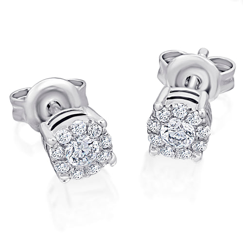 0,16 ct Diamant Brillant Invisible Ohrringe Ohrstecker aus 585er Weißgold von ONE ELEMENT – Bild 1