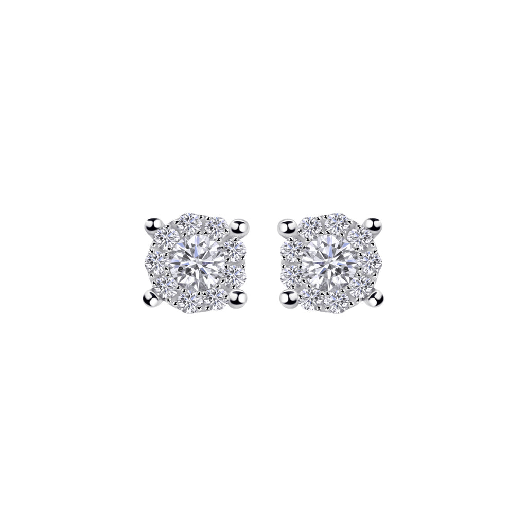 0,32 ct Diamant Brillant Invisible Ohrringe Ohrstecker aus 585er Weißgold von ONE ELEMENT – Bild 2