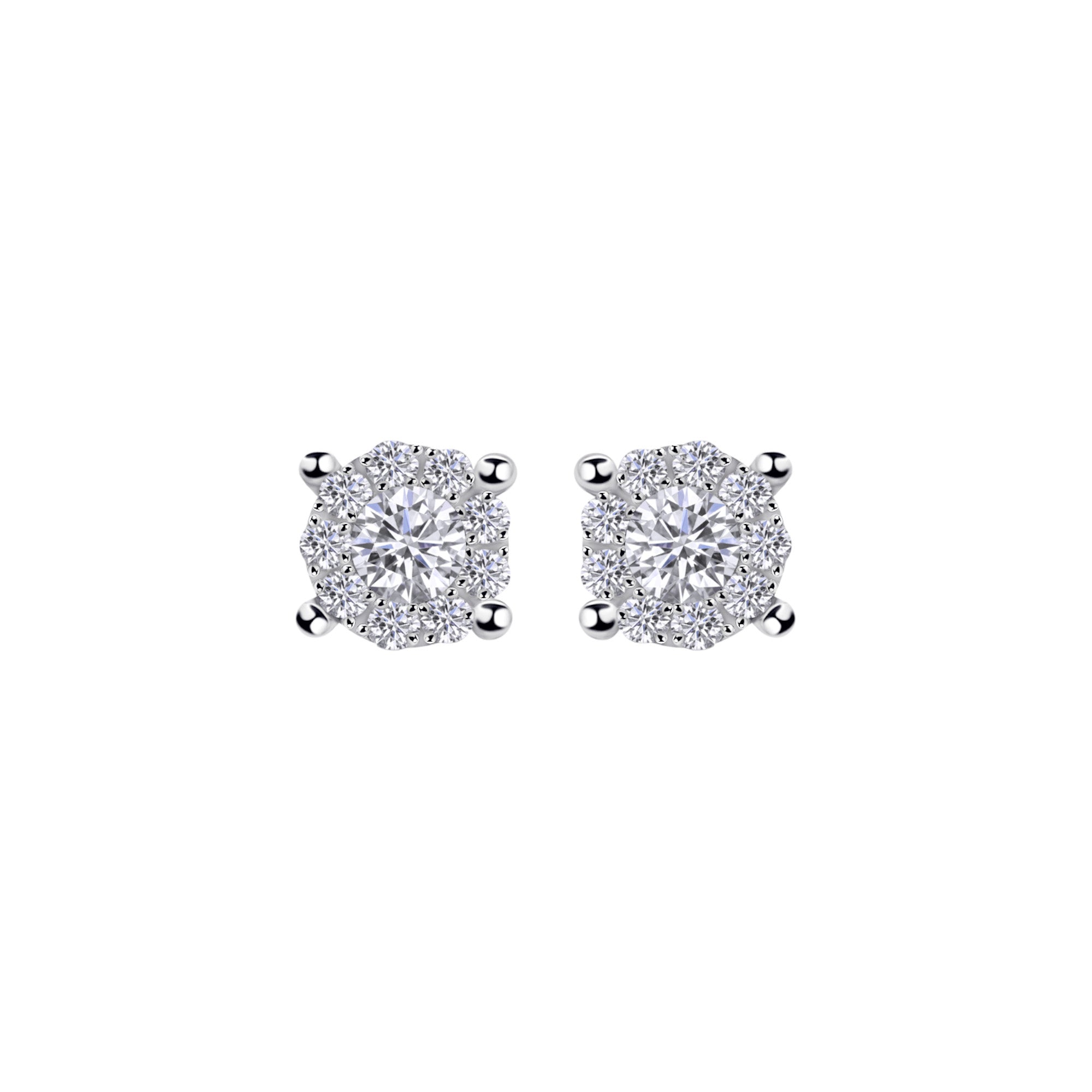 0,32 ct Diamant Brillant Invisible Ohrringe Ohrstecker aus 585er Weißgold von ONE ELEMENT – Bild 2