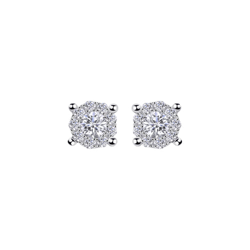 0,32 ct Diamant Brillant Invisible Ohrringe Ohrstecker aus 585er Weißgold von ONE ELEMENT – Bild 2