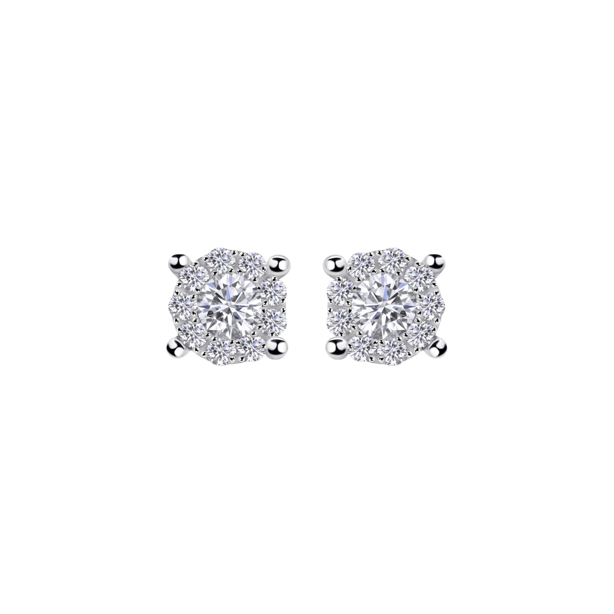 0,16 ct Diamant Brillant Invisible Ohrringe Ohrstecker aus 585er Weißgold von ONE ELEMENT – Bild 2