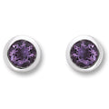 Amethyst Zarge Ohrringe Ohrstecker aus 333er Weißgold von ONE ELEMENT – Bild 1