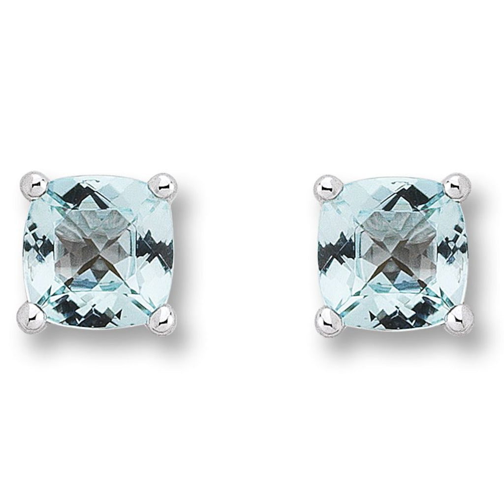 Blau Topas Ohrringe Ohrstecker aus 333er Weißgold von ONE ELEMENT – Bild 1