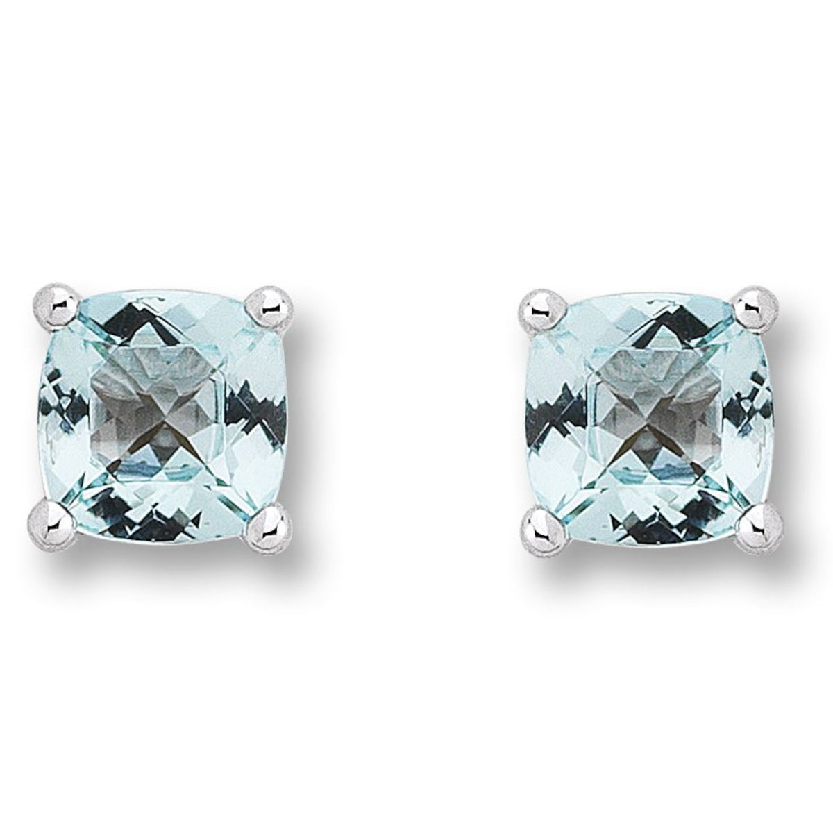 Blau Topas Ohrringe Ohrstecker aus 333er Weißgold von ONE ELEMENT – Bild 1