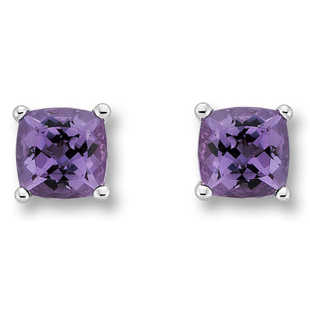 Amethyst Ohrringe Ohrstecker aus 333er Weißgold von ONE ELEMENT – Bild 1