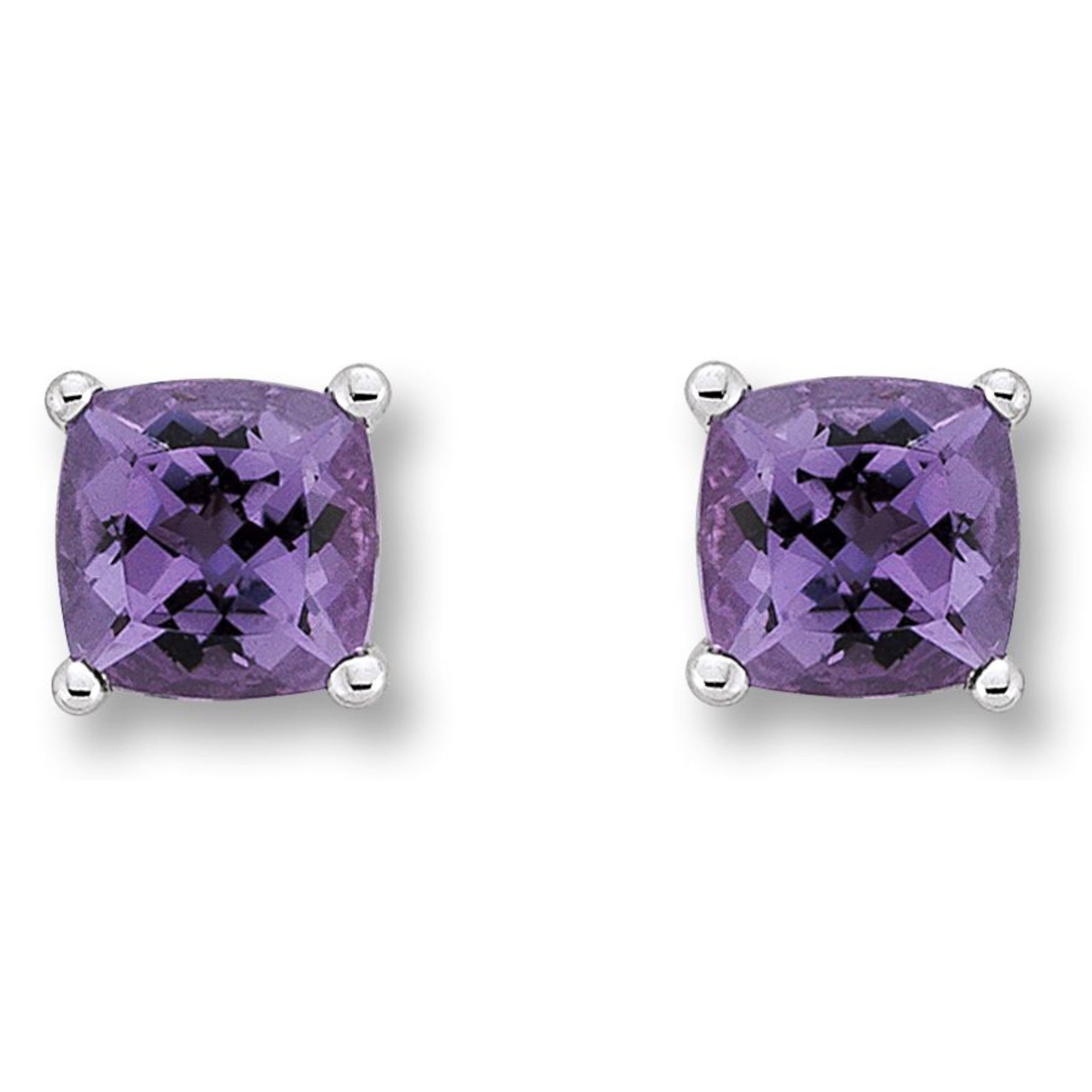 Amethyst Ohrringe Ohrstecker aus 333er Weißgold von ONE ELEMENT – Bild 1