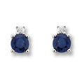 0.02 ct Diamant Brillant Safir Ohrringe Ohrstecker aus 585er Weißgold von ONE ELEMENT – Bild 1