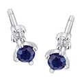 0,04 ct Diamant Brillant Safir Ohrringe Ohrstecker aus 585er Weißgold von ONE ELEMENT – Bild 1
