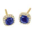 0,12 ct Diamant Brillant Safir Ohrringe Ohrstecker aus 585er Gelbgold von ONE ELEMENT – Bild 1