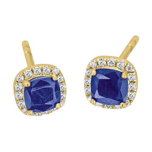 0,12 ct Diamant Brillant Safir Ohrringe Ohrstecker aus 585er Gelbgold von ONE ELEMENT – Bild 1
