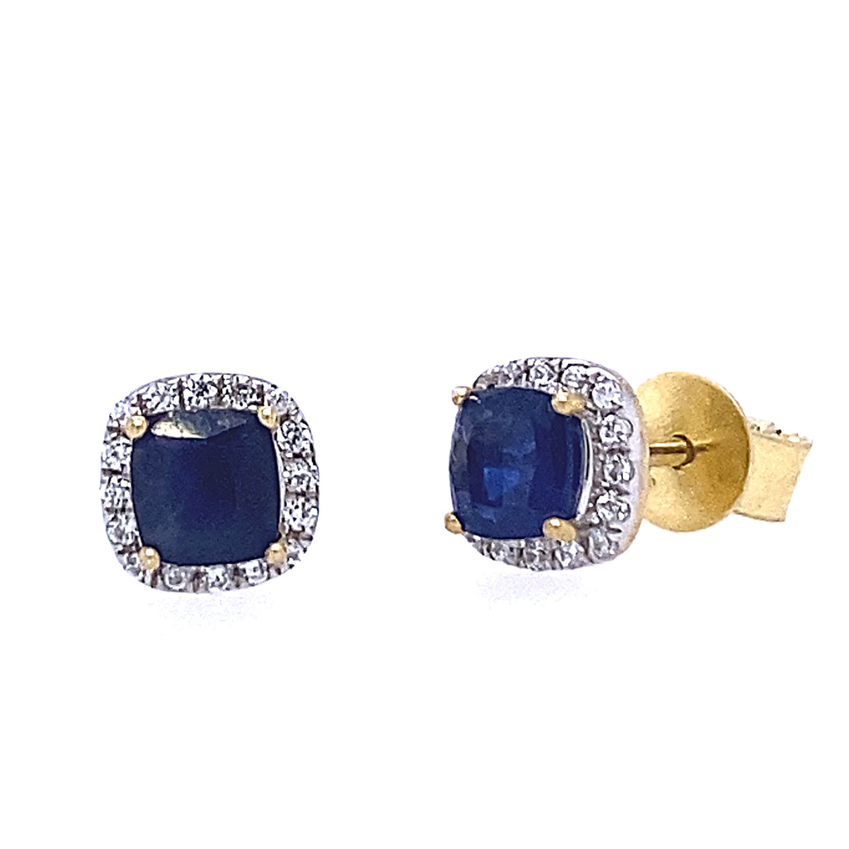 0,12 ct Diamant Brillant Safir Ohrringe Ohrstecker aus 585er Gelbgold von ONE ELEMENT – Bild 2