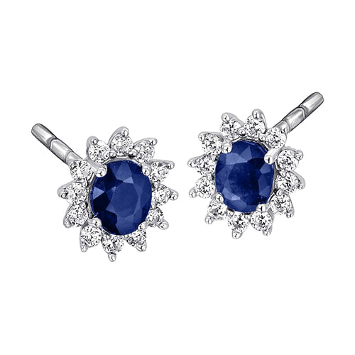 0,30 ct Diamant Brillant Safir Ohrringe Ohrstecker aus 585er Weißgold von ONE ELEMENT – Bild 1