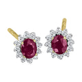 0,30 ct Diamant Brillant Rubin Ohrringe Ohrstecker aus 585er Gelbgold von ONE ELEMENT – Bild 1