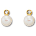 Zirkonia Ohrringe Ohrstecker aus 333er Gelbgold von ONE ELEMENT – Bild 1