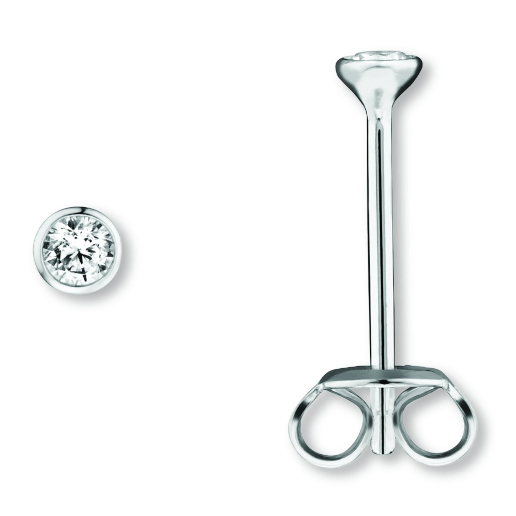 Zirkonia Zarge Ohrringe Ohrstecker aus 925er Silber von ONE ELEMENT – Bild 1