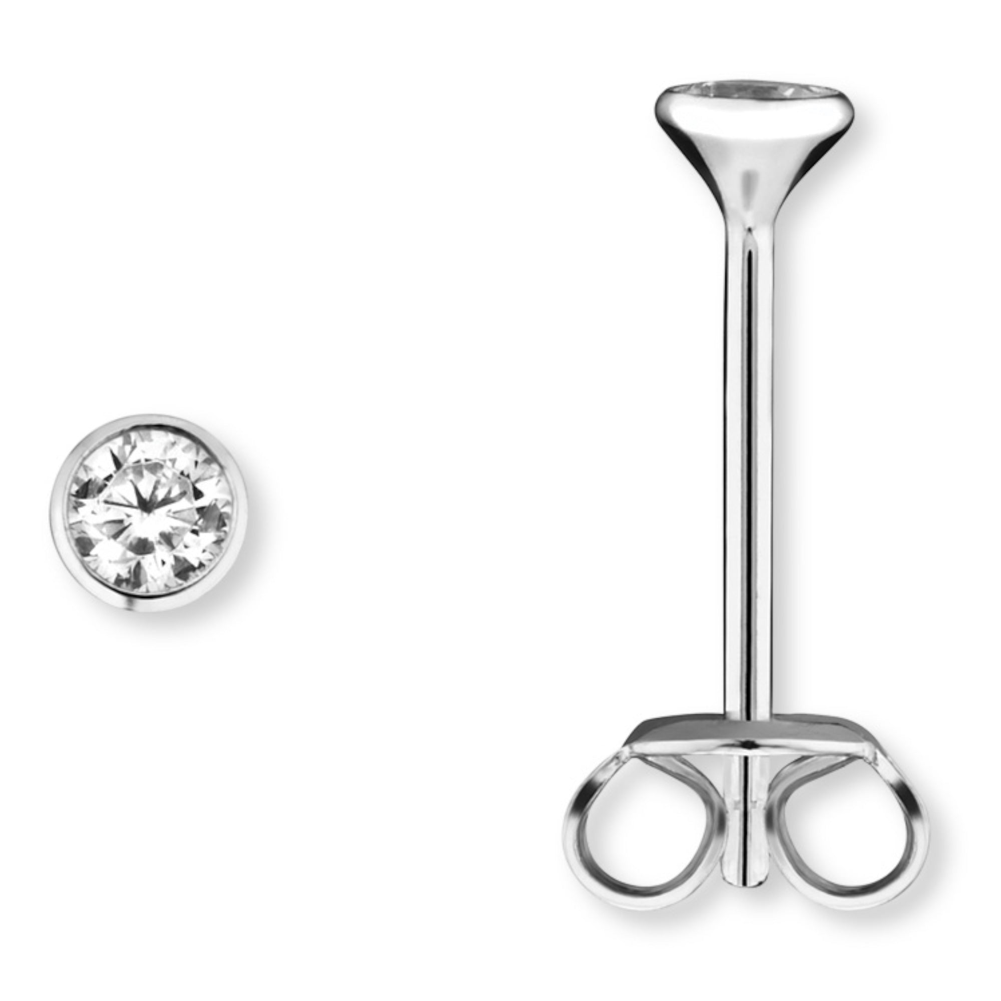 Zirkonia Zarge Ohrringe Ohrstecker aus 925er Silber von ONE ELEMENT – Bild 1
