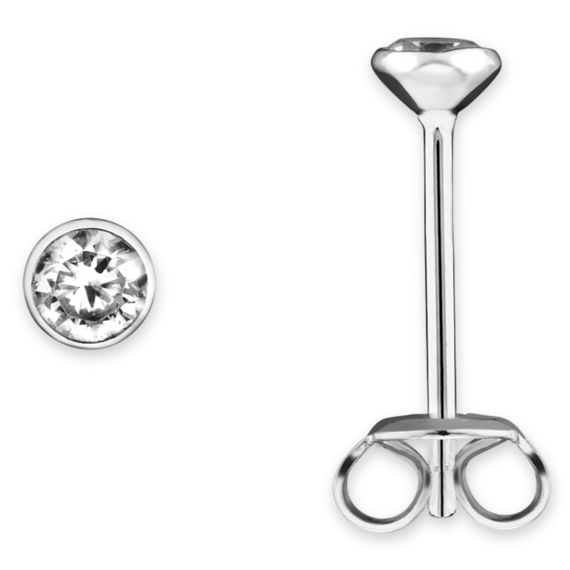Zirkonia Zarge Ohrringe Ohrstecker aus 925er Silber von ONE ELEMENT – Bild 1
