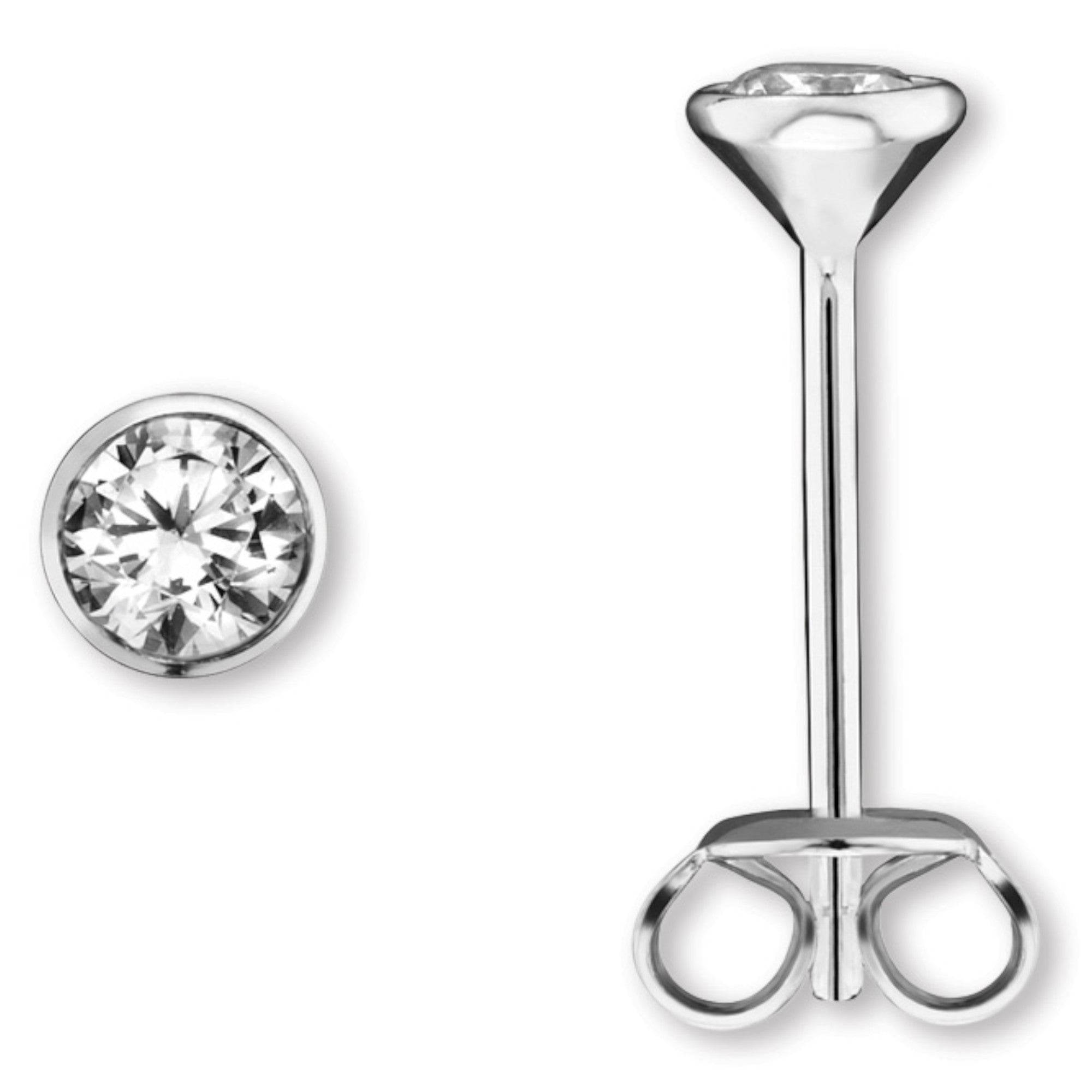 Zirkonia Zarge Ohrringe Ohrstecker aus 925er Silber von ONE ELEMENT – Bild 1
