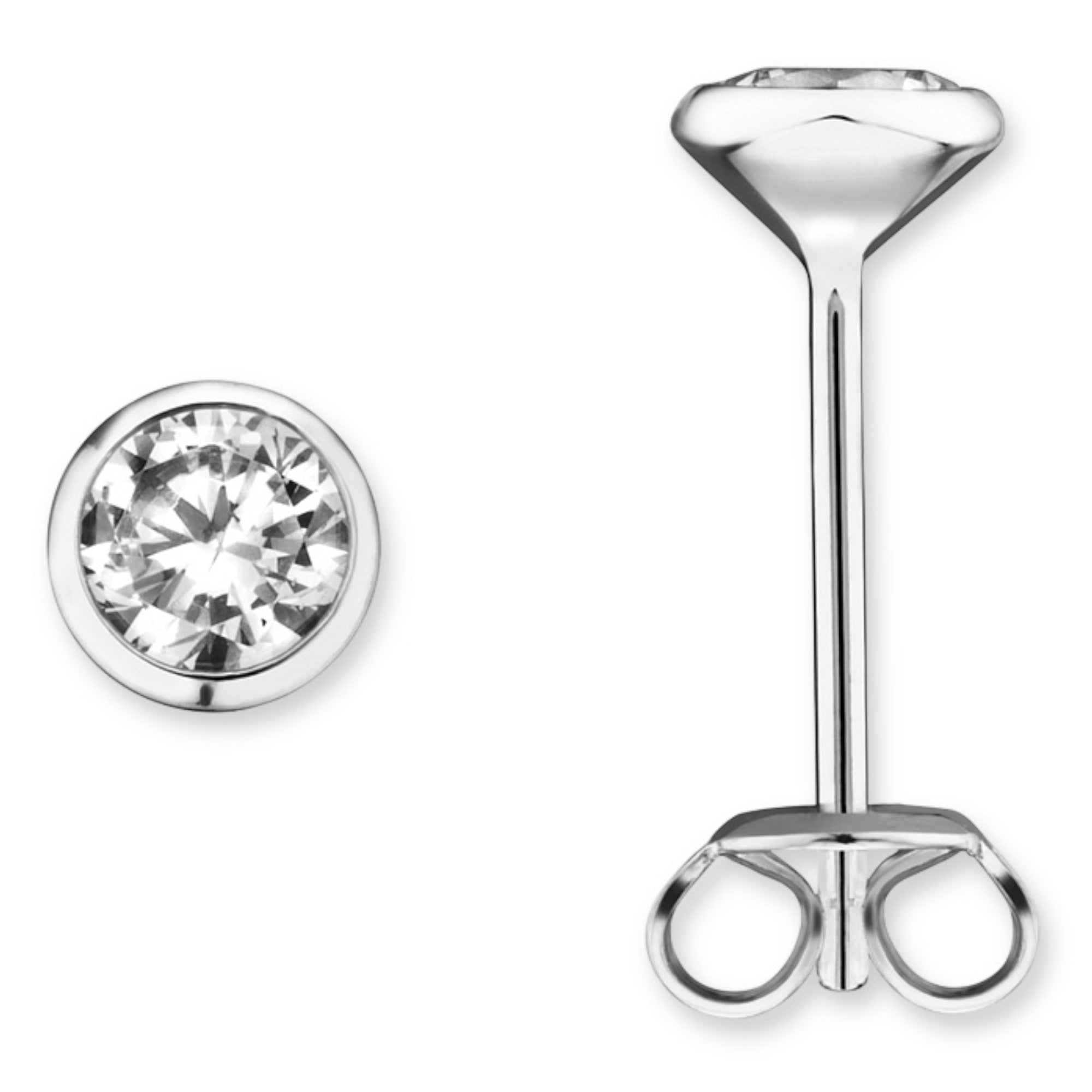 Zirkonia Zarge Ohrringe Ohrstecker aus 925er Silber von ONE ELEMENT – Bild 1