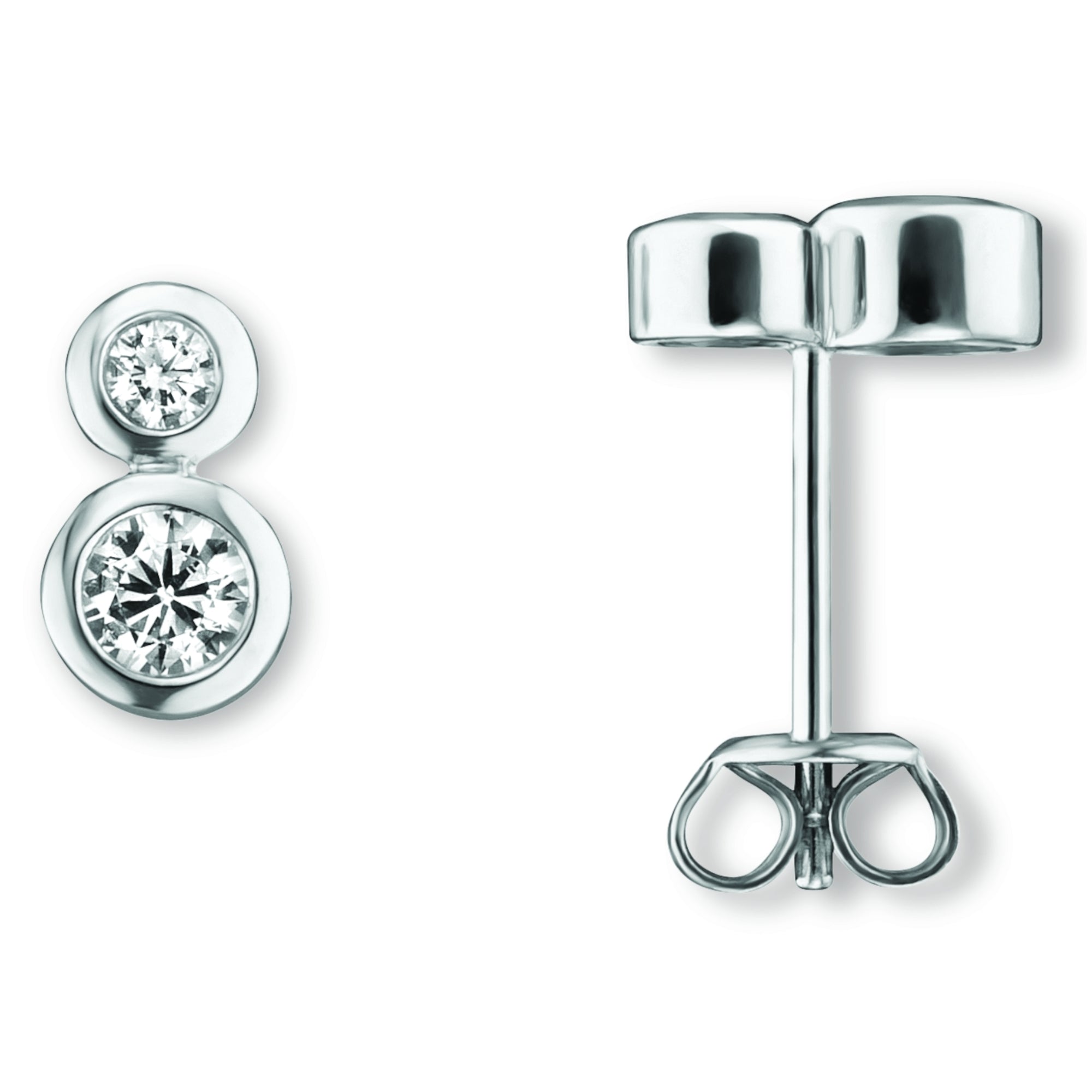 Zirkonia Ohrringe Ohrstecker aus 925er Silber von ONE ELEMENT – Bild 1
