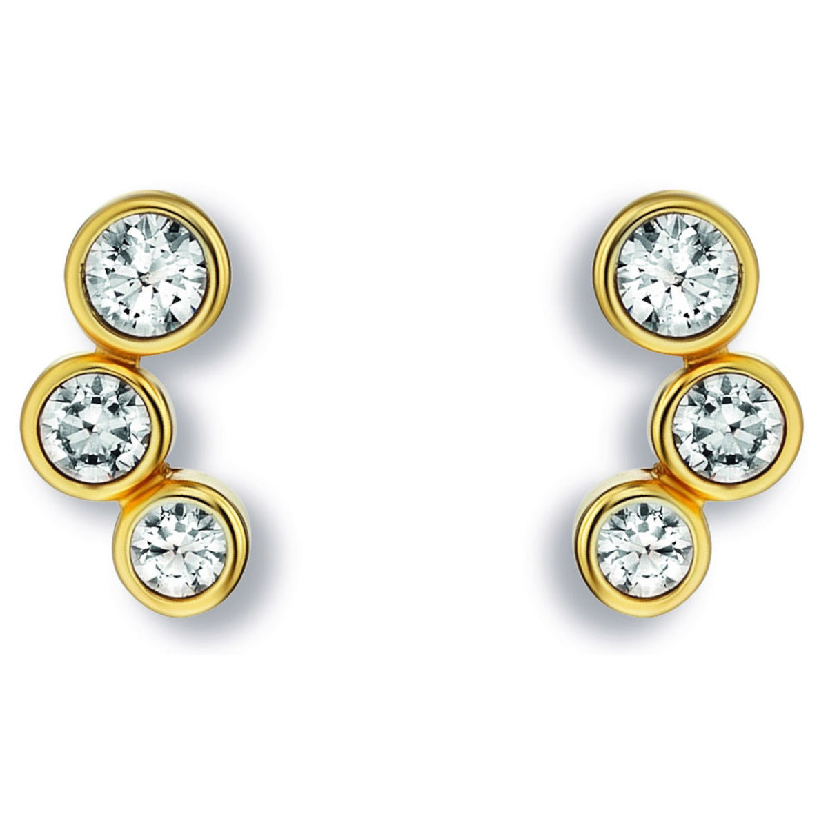 Zirkonia Ohrringe Ohrstecker aus 333er Gelbgold von ONE ELEMENT – Bild 1