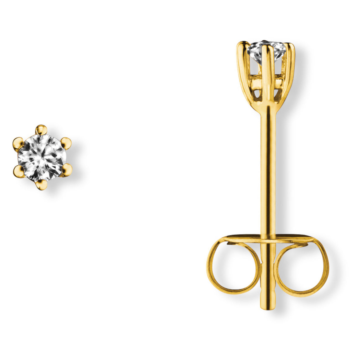 Zirkonia Ohrringe Ohrstecker aus 333er Gelbgold von ONE ELEMENT – Bild 1
