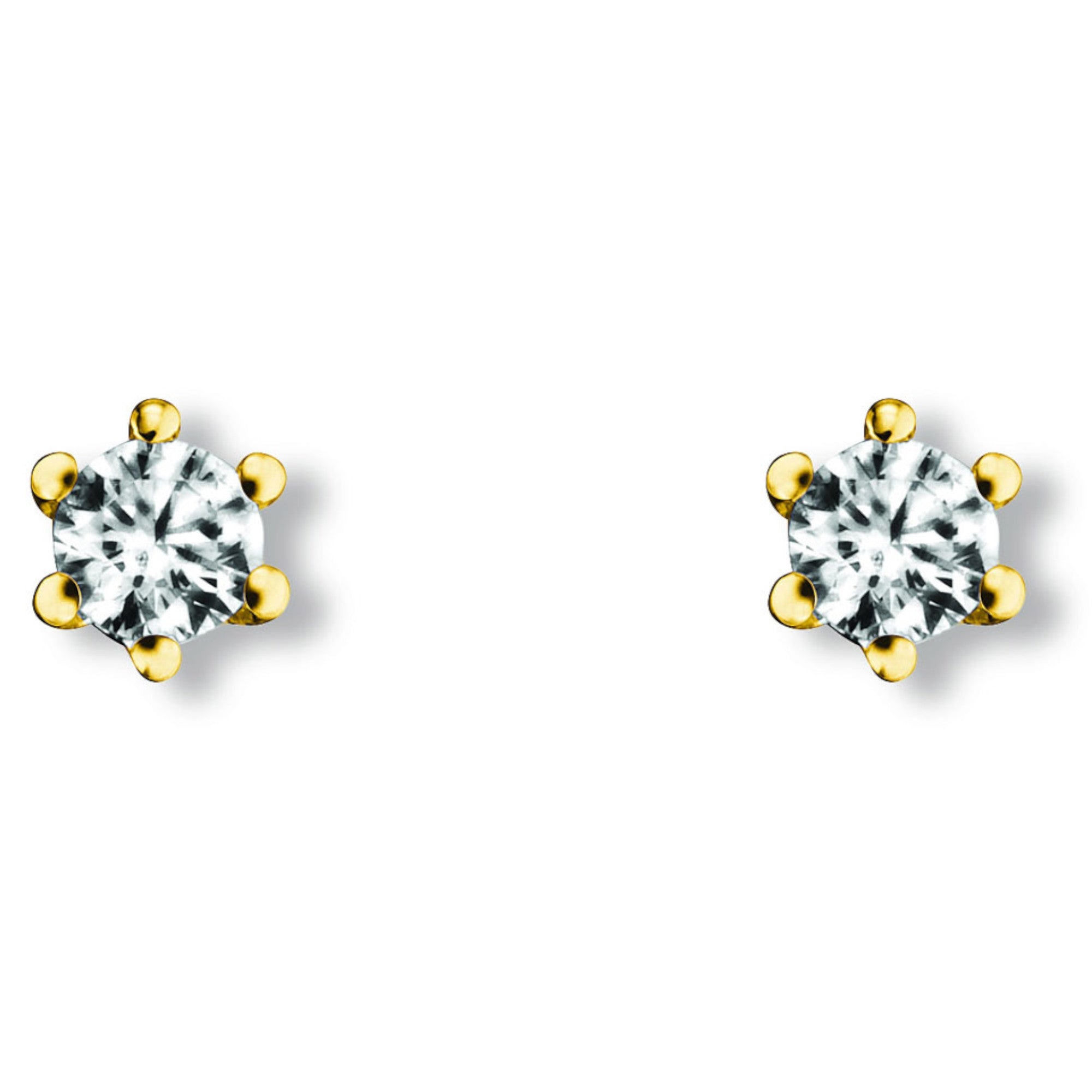 Zirkonia Ohrringe Ohrstecker aus 333er Gelbgold von ONE ELEMENT – Bild 1