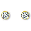 Zirkonia Zarge Ohrringe Ohrstecker aus 333er Gelbgold von ONE ELEMENT – Bild 1