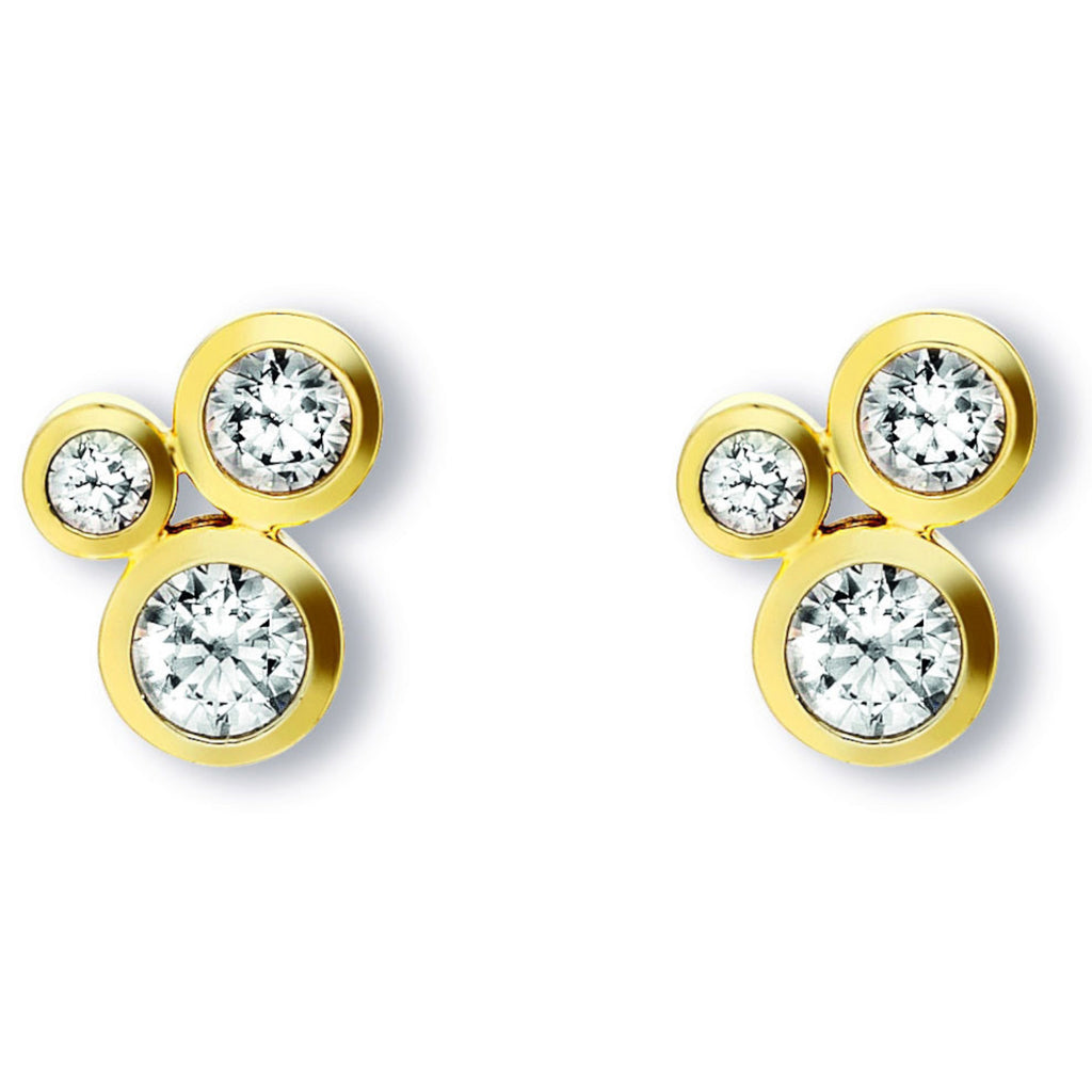 Zirkonia Ohrringe Ohrstecker aus 333er Gelbgold von ONE ELEMENT – Bild 1
