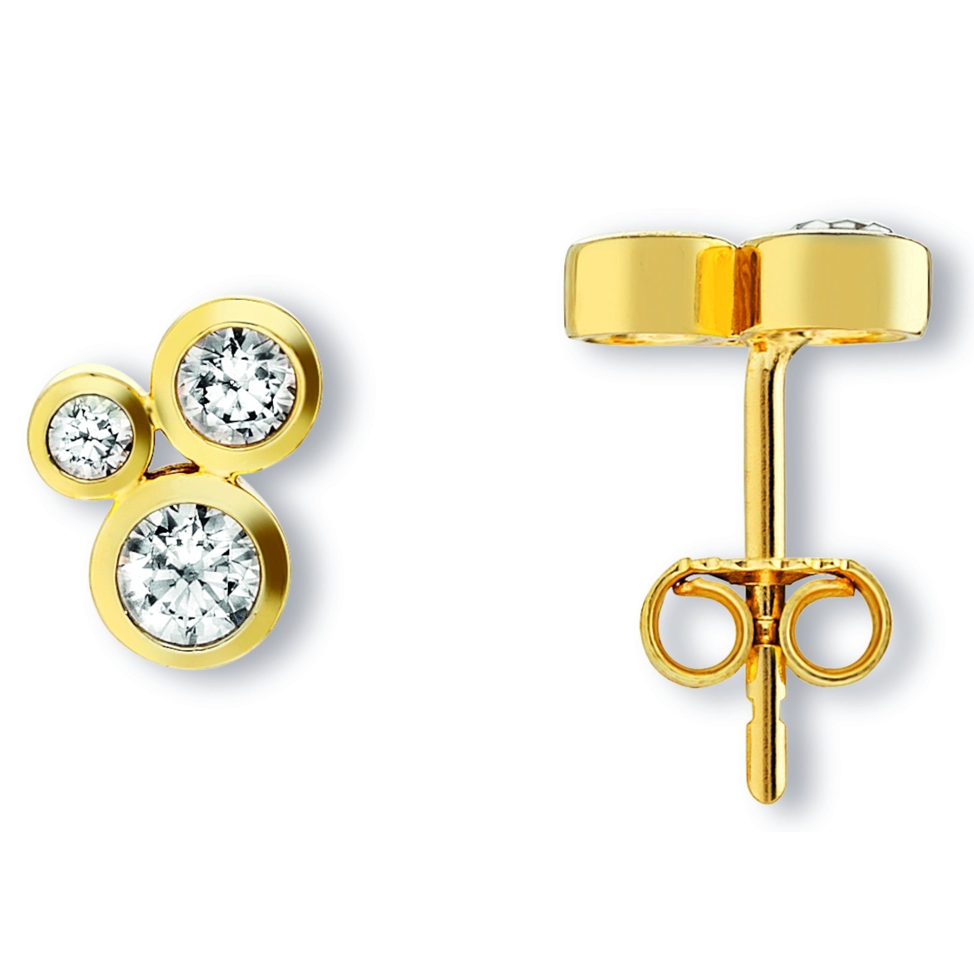 Zirkonia Ohrringe Ohrstecker aus 333er Gelbgold von ONE ELEMENT – Bild 2