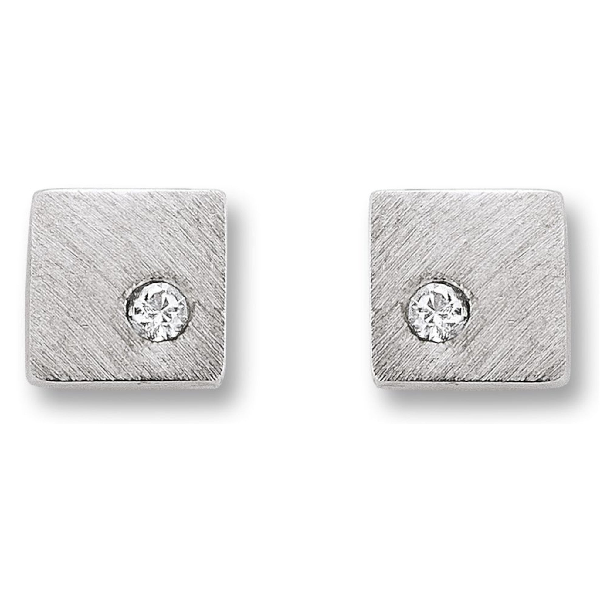 Zirkonia Viereck Ohrringe Ohrstecker aus 925er Silber von ONE ELEMENT – Bild 1