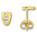 Zirkonia Ohrringe Ohrstecker aus 333er Gelbgold von ONE ELEMENT – Bild 1