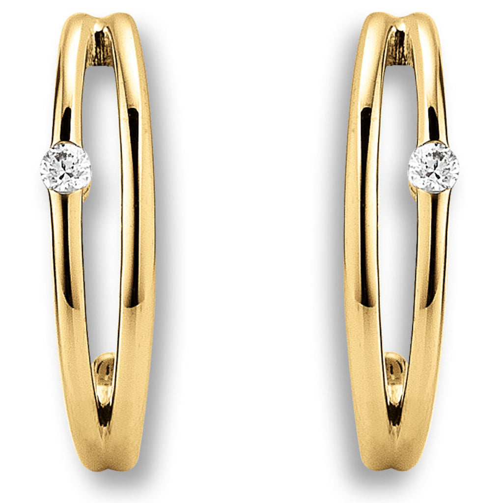 Zirkonia Ohrringe Ohrstecker aus 333er Gelbgold von ONE ELEMENT – Bild 1