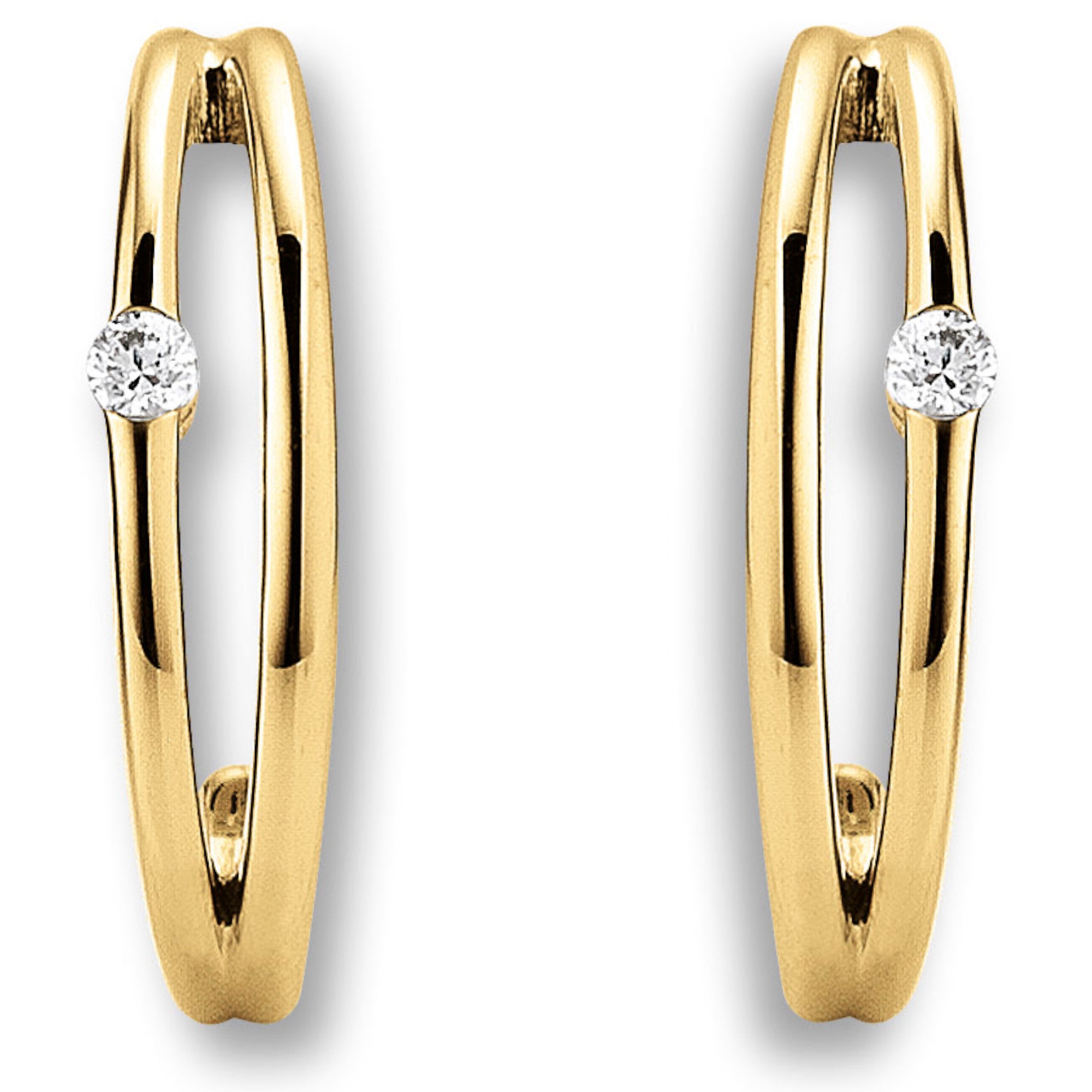 Zirkonia Ohrringe Ohrstecker aus 333er Gelbgold von ONE ELEMENT – Bild 1