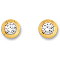 Zirkonia Zarge Ohrringe Ohrstecker aus 333er Gelbgold von ONE ELEMENT – Bild 1