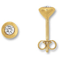 Zirkonia Zarge Ohrringe Ohrstecker aus 333er Gelbgold von ONE ELEMENT – Bild 1